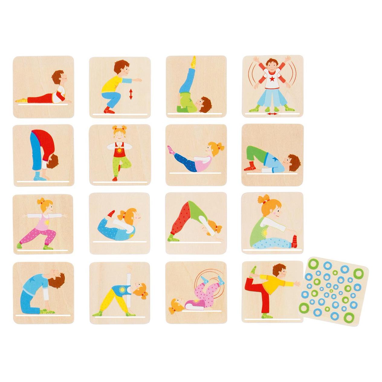 Goki Activity Memo Gymnastik 32 Spielsteine (Deutsch, Englisch, Französisch, Italienisch, 2 - 4 Spieler) (56647)