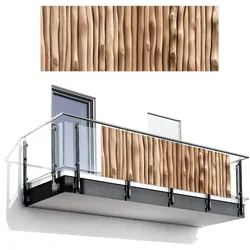BALKON-SICHTSCHUTZ Holz - Stiel - Hellbraun Balkon Deko 300x110 cm