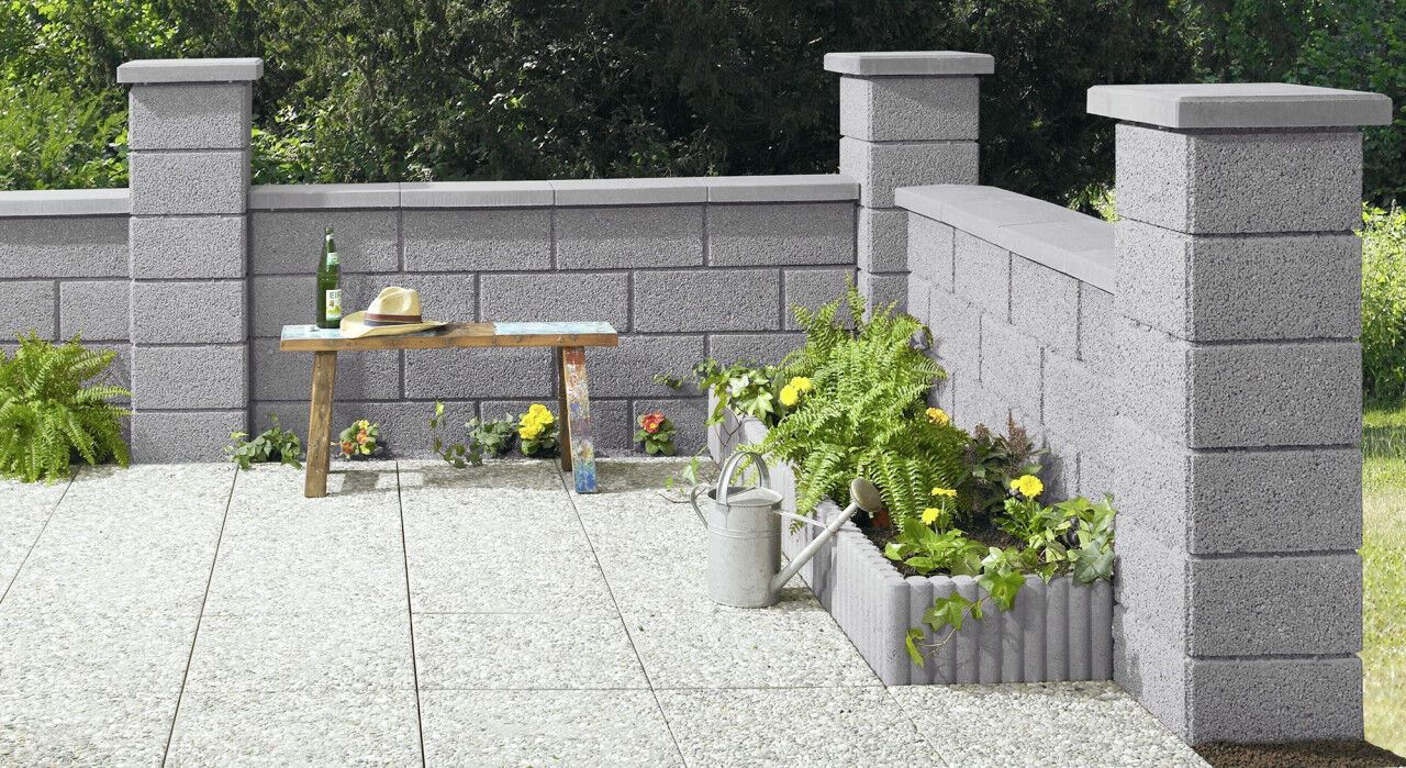 Kann Mauerstein Garten 50 x 25 x 20 cm grau