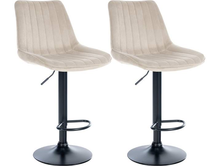 CLP Barhocker Toni Samt (Set, 2er), drehbar und stufenlos höhenverstellbar