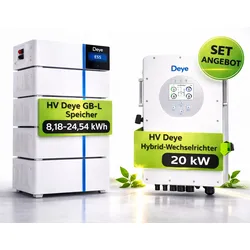 Deye  20kW  Hybrid  Wechselrichter  Hochvolt-Set  20,45  KWh  5  Speicher  +  Controller