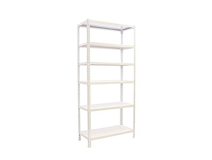 Simon Rack Schwerlastregal, 2500x900x300 mm, Bis 180 kg Belastbar, 6 Verstellbare Ablagen, Kellerregal, Lagerregal, Weiss - Simonclick, Weiß