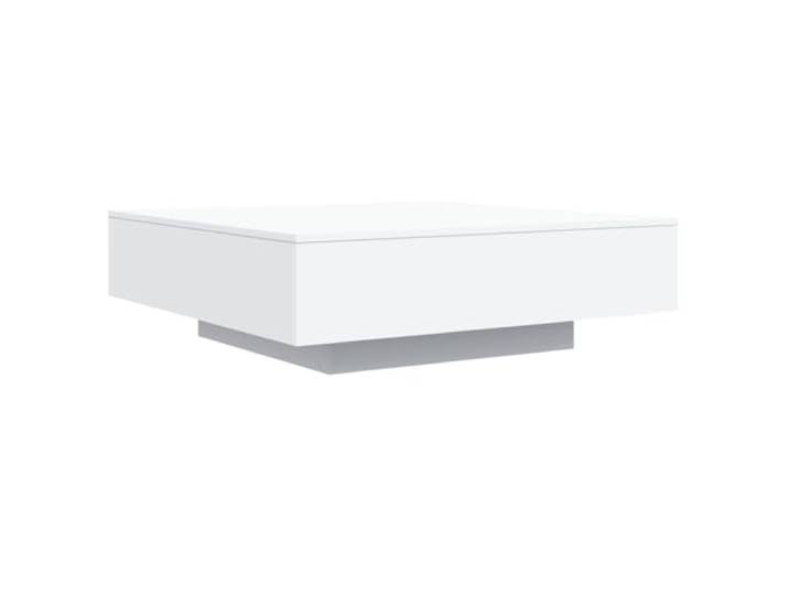 vidaXL Table Basse avec lumières LED Blanc 100x100x31 cm