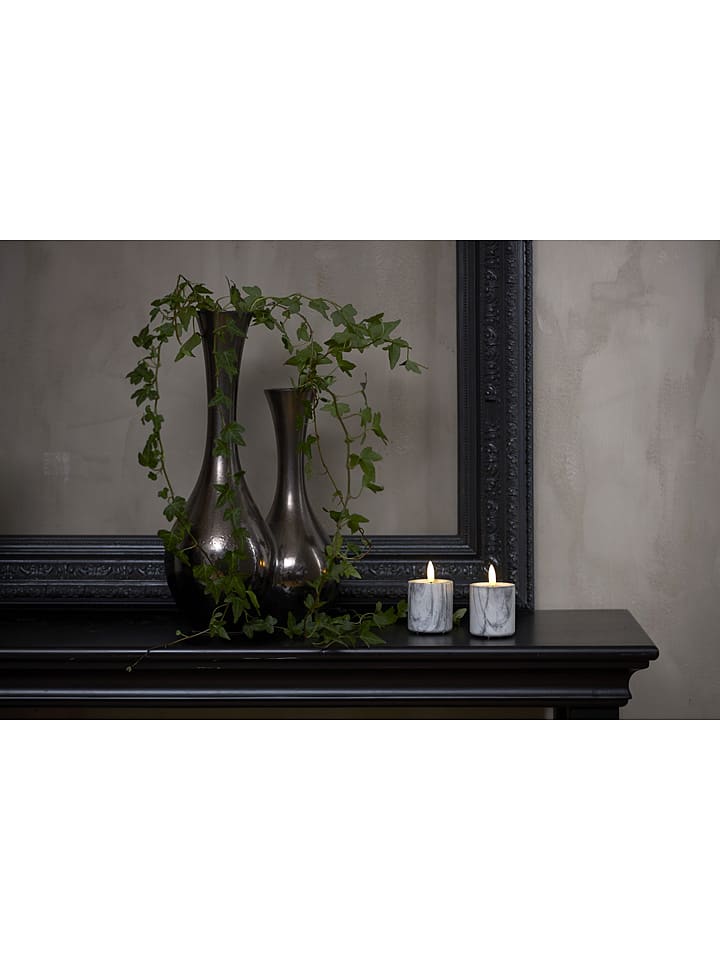 Best Season LED-Kerze "Flame Marble" in Grau - (H)9 x Ø 5,5 cm - onesize