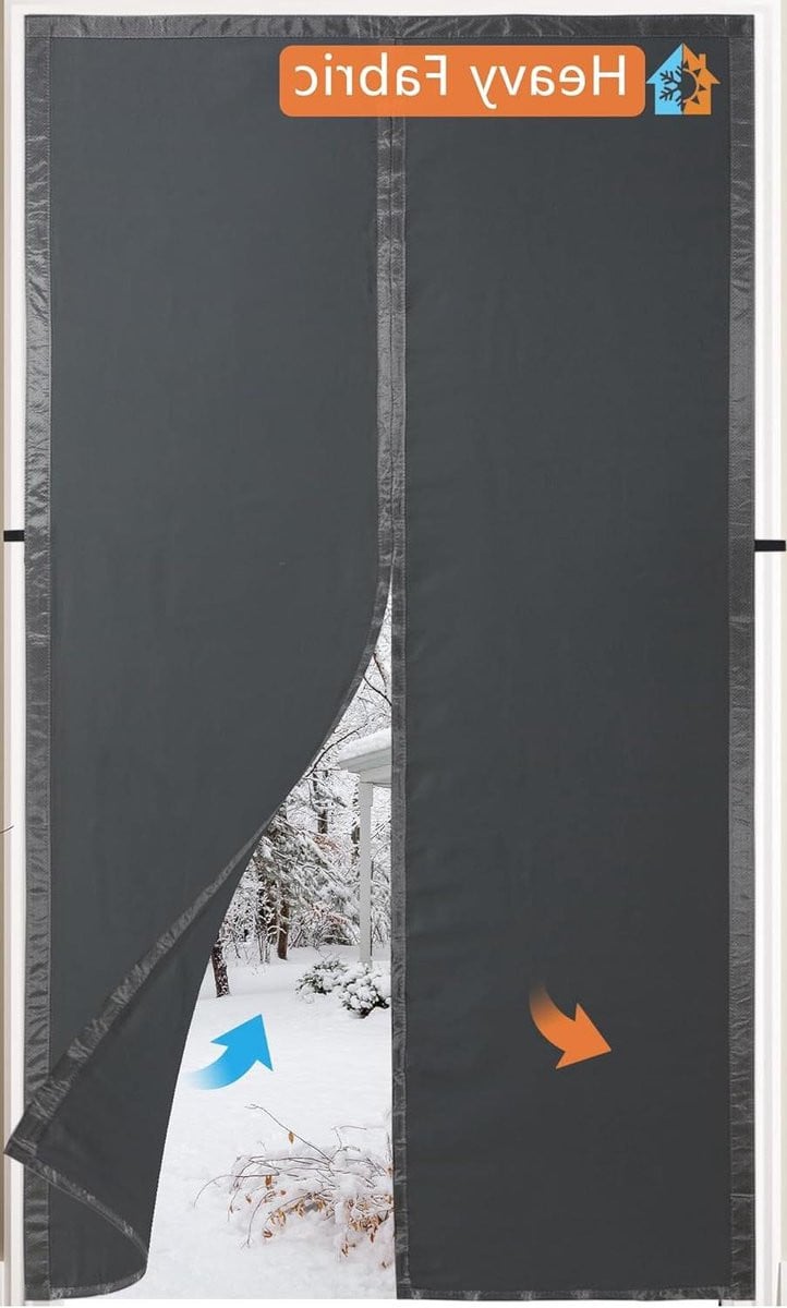 Magnetisch Isolerend Deurgordijn in Donkergrijs - Automatisch Sluitend - 81 x 203 cm