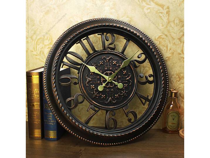 Horloge murale silencieuse de style rétro américain, art nordique, décoration créative classique pour salon FYWC