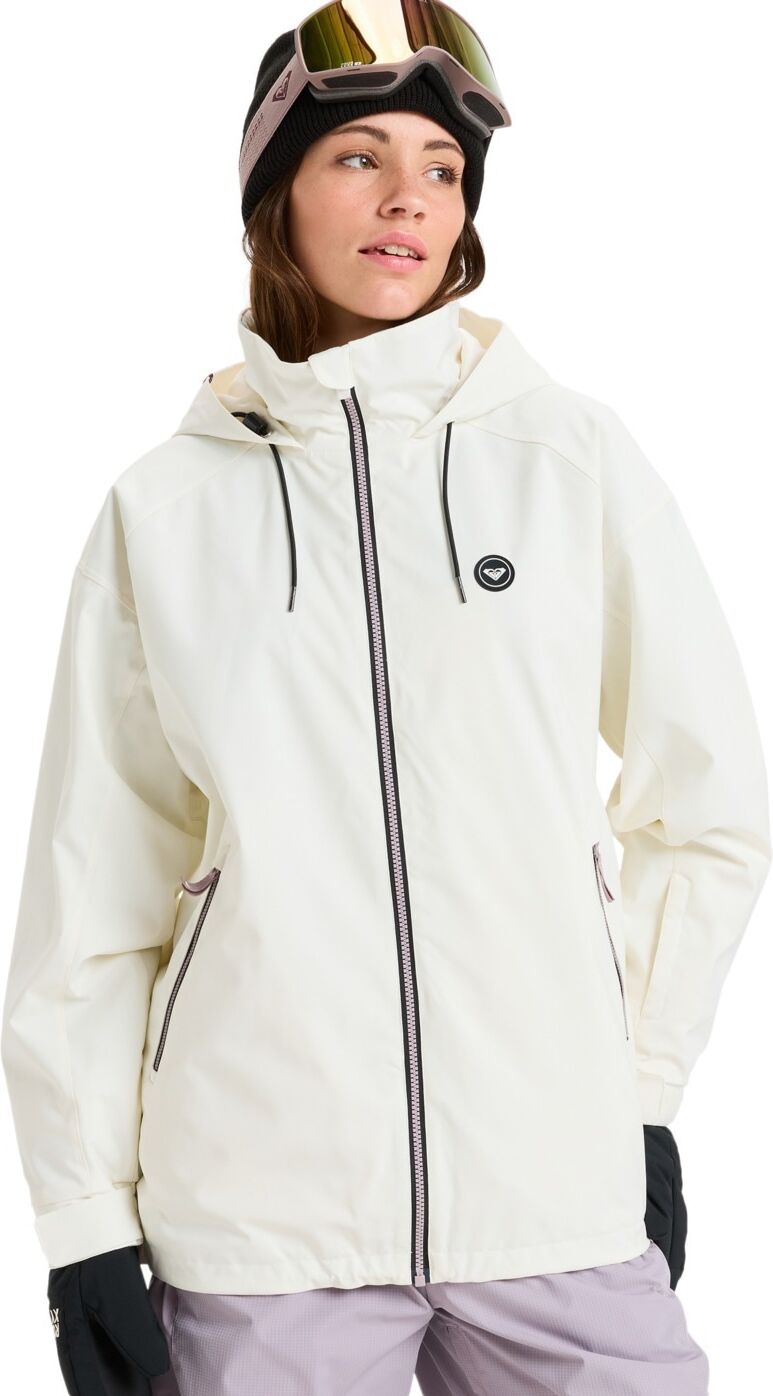 Snowboardjacke ROXY "Landscape 10K", Damen, Gr. L, weiß (whisper weiß), Obermaterial: 100% Polyester., Jacken Snowboardjacke