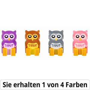 Brunnen Radiergummi Eule, für Bleistifte, farbig sortiert, aus Kunststoff