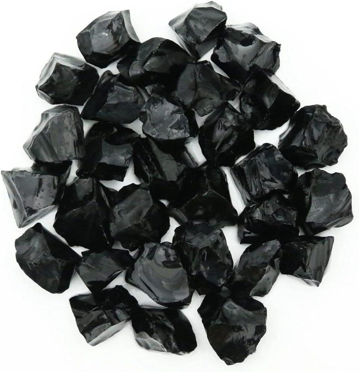 Zwarte Obsidiaan Kristallen - Ruwe Stenen voor Energetische Genezing - 1 lb - Zwart