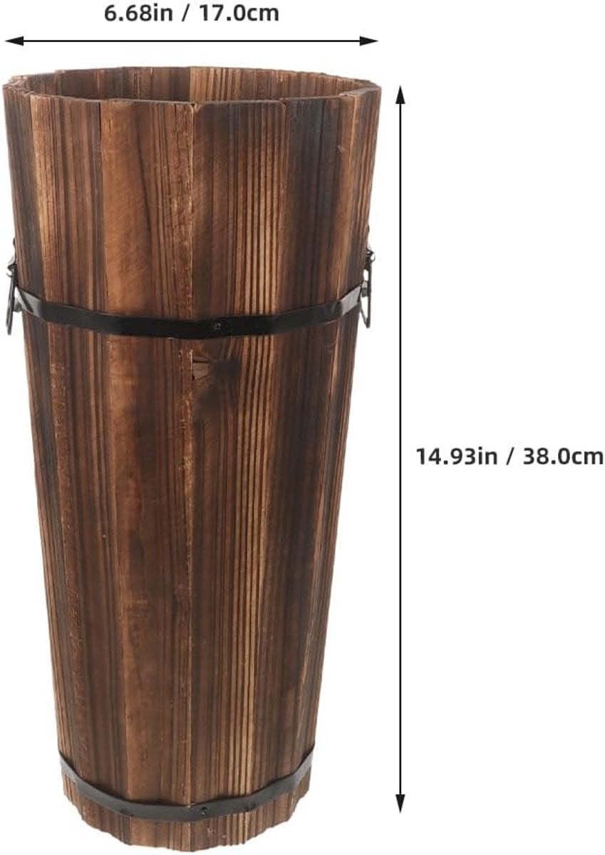 Houten Paraplustandaard met Vintage Design voor Hal en Woonkamer
