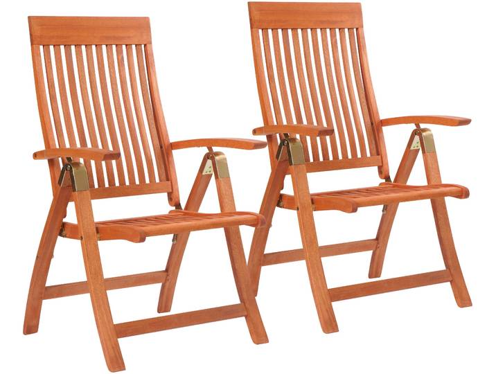 Gartenstuhl MERXX Bordeaux, Eukalyptusholz , braun, B:63cm H:62cm T:110cm, Massivholz, Stühle, Gartenstuhl, klappbar, verstellbar