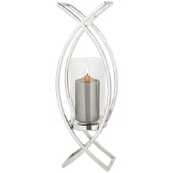 MADDOX hohes Windlicht - silber