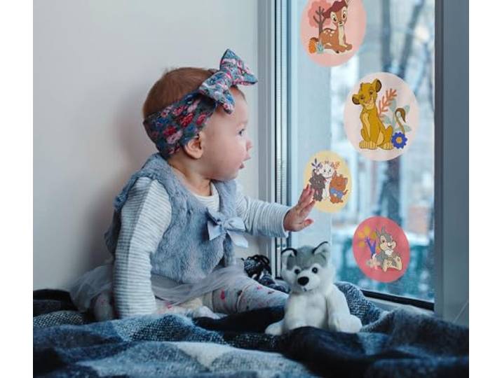 Fensterbild Better Together Bubbles - Größe 30 x 30 cm, 2 Bogen - Fenstersticker, Disney, Kinderzimmer, Babyzimmer