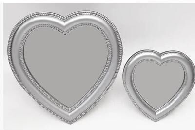 Uplift Essentials Elegant Heart Shaped Silhouette Vanity Mirror grey