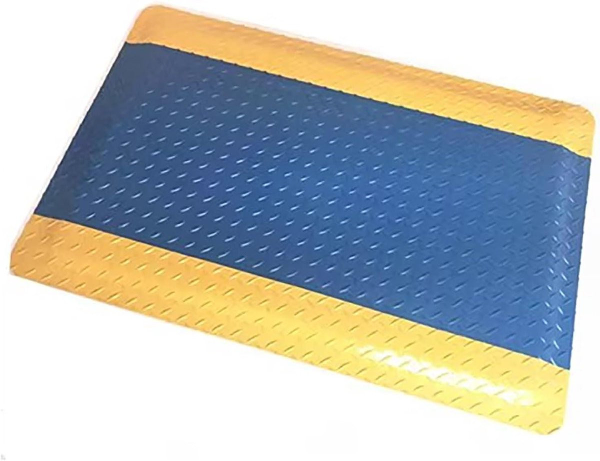 Anti-vermoeidheidsmat Blauw - Schokabsorberend 3-laags Comfortmat - 90 x 60 cm