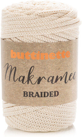 buttinette Makramee-Garn "Braided", natur, geflochten, Stärke: 4 mm, Länge: 65 m
