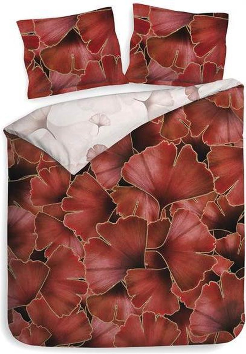 Heckett & Lane Daya Dekbedovertrek Tweepersoons met 2 kussenslopen - Plum Red - 200x220 cm