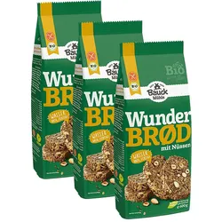 3er-Pack Bauck Mühle Wunderbrød mit Nüssen Bio