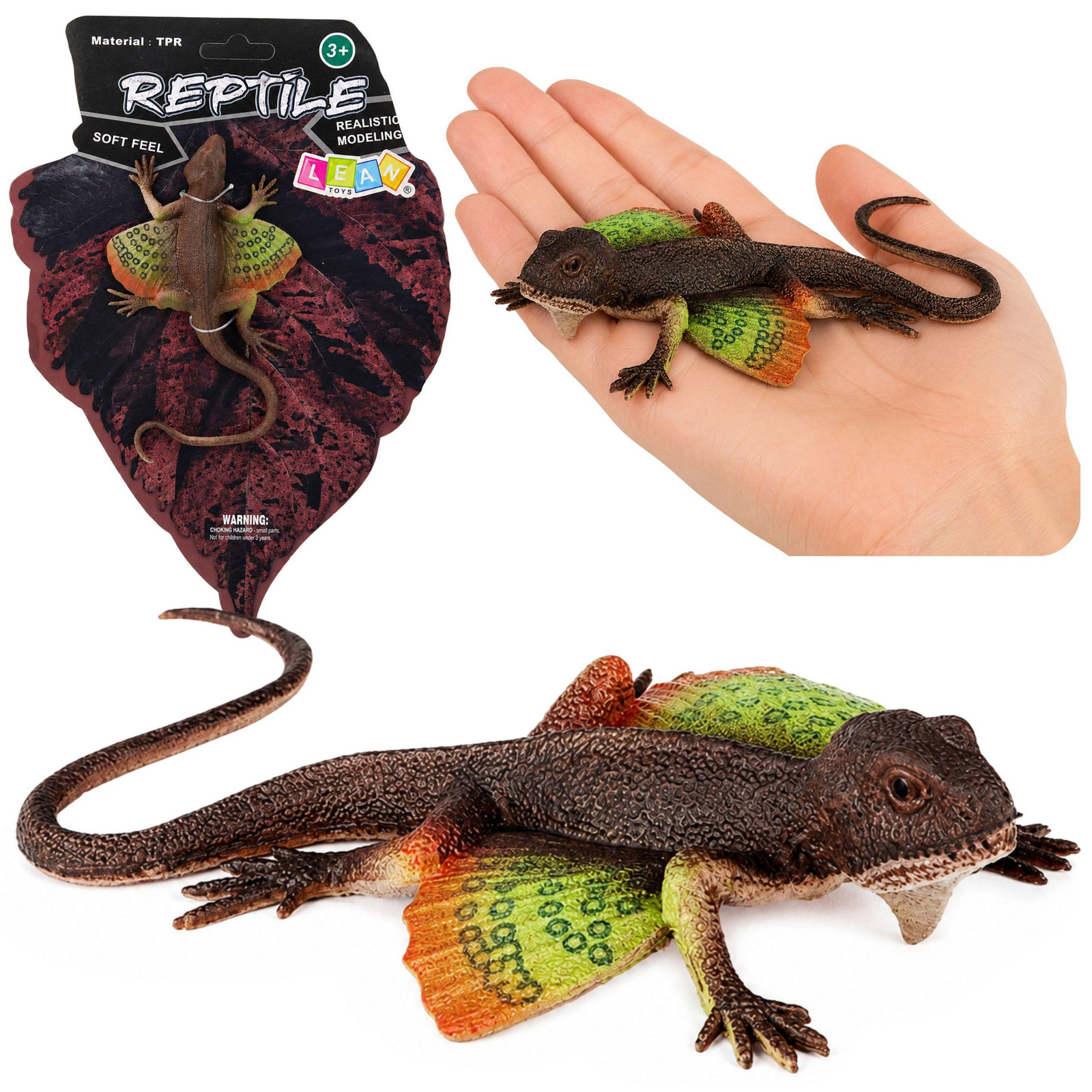 Lean Toys Agama Hagedis Rubberen Figuur Rekbaar Realistisch 13 cm