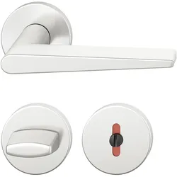 FSB, Türgriff + Türgarnitur, Drückergarnitur 12 1005 ASL auf Rosette WC, Aluminium silber eloxiert (Türgarnitur)