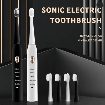 Inspire Essentials Jianpai Sonic Electric Toothbrush With USB Charging And Waterproof Design white Gold 4 Heads