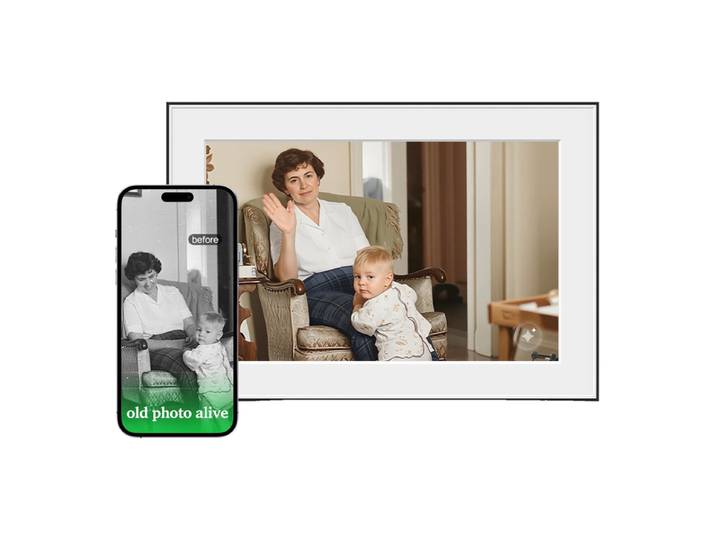 Magic Frame [Mouvement Photo IA] – Cadre Photo Numérique WiFi Full HD 10,1 , Photos Anciennes Vivantes, Stockage Cloud Illimité, Affichage de Photos Numériques avec Configuration Facile, Cadeau pour Maman et Papa