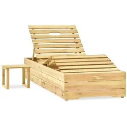 vidaXL Sonnenliege mit Tisch Grün Imprägniertes Kiefernholz