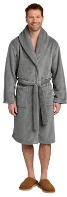 Port Authority R104 Dream Plush Robe in Frost Grey size Small/Medium   Polyester