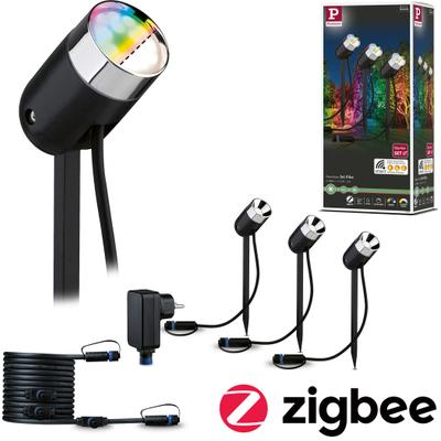 LED Gartenstrahler PAULMANN "Plug & Shine", grau (anthrazit), H:23cm T:9cm Ø:5cm, Leuchten, LED Gartenstrahler, LED-Modul, RGBW