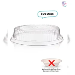Blanc HYGIENIC Deckel 600 Stück für Bagasse Salatboxen Salatschalen G2, recycelbar, umweltfreundlich