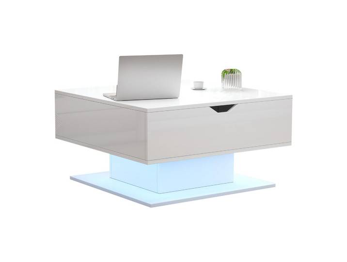 ComfortXL Couchtisch De-004 Lift Weiß, 80x40x75 cm, Wohnzimmer, Wohnzimmertische, Couchtische