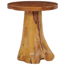 Décoshop26 - Runder Beistelltisch aus massivem Teakwurzelholz – handgefertigtes Unikat – Naturholz DEC037051