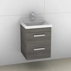Artiqua 411 Waschtischunterschrank für Starck 3 030348 Graphit Struktur quer, 411-WU2L-D16-7070-401 411-WU2L-D16-7070-401