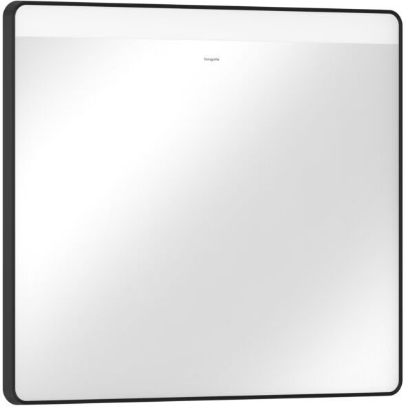 Hansgrohe Xarita Lite Q Spiegel 54958670 mit horizontaler LED-Beleuchtung, mattschwarz, B 800 x H 700 x T 30 mm, 8 W