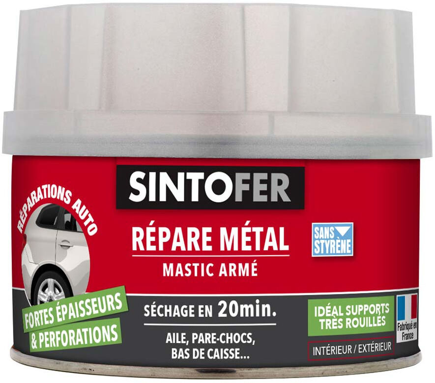 Sintofer mastic répare métal armé 500 ml SINTO 139901 Vert clair