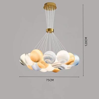 moderner Glaskugel-Mond-Kronleuchter für Kinder, Himmelslicht, Modo-Mond-Hängevorrichtung