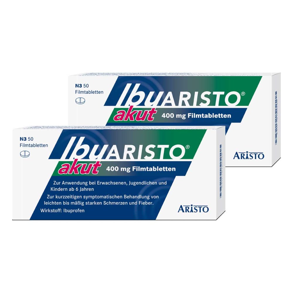 Aristo Pharma GmbH Ibuprofen Ibuaristo akut 400 mg Filmtabletten gegen Schmerzen 08102900
