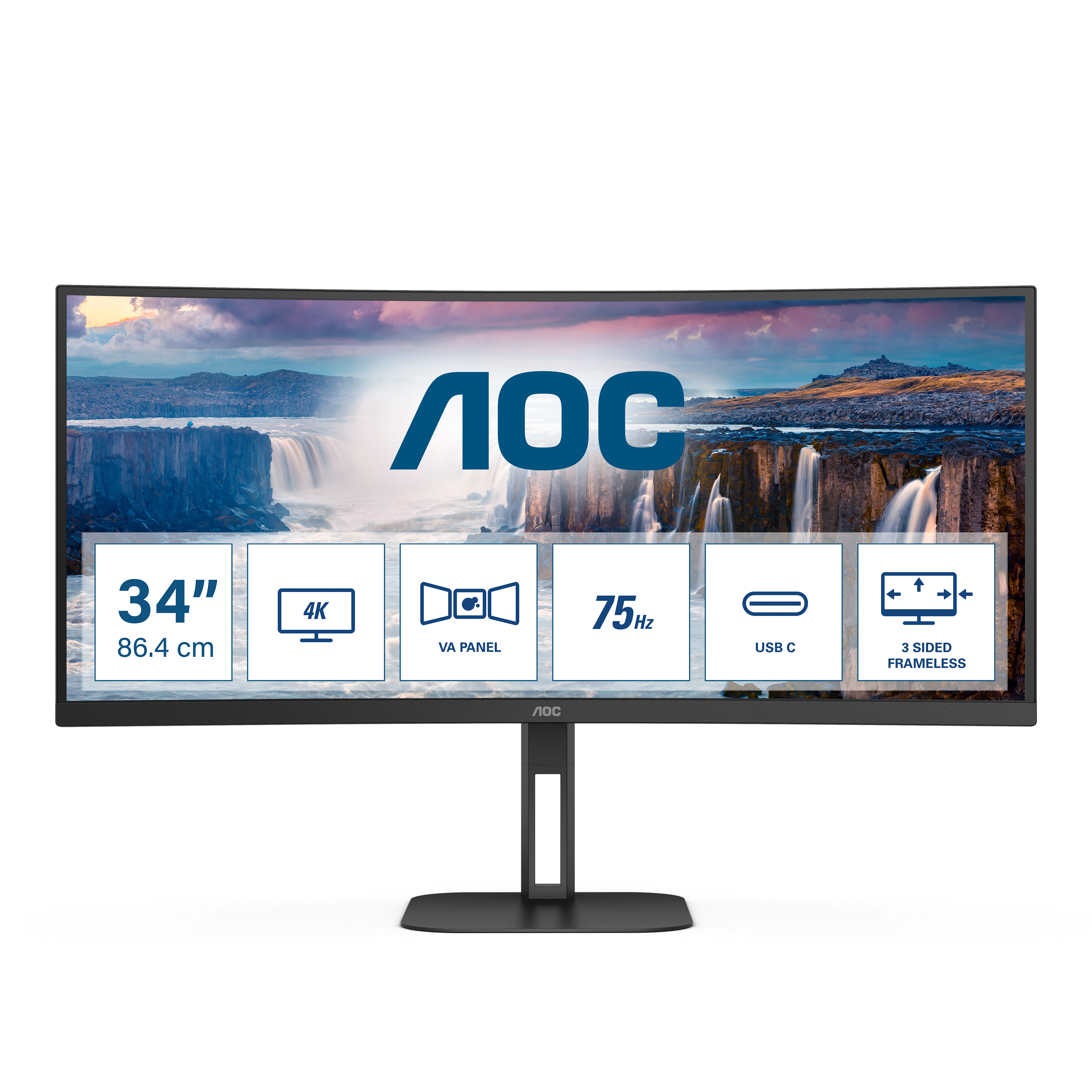 AOC CU34V5C 34 Zoll UWQHD VA Panel 21:9 100 Hz Curved Monitor