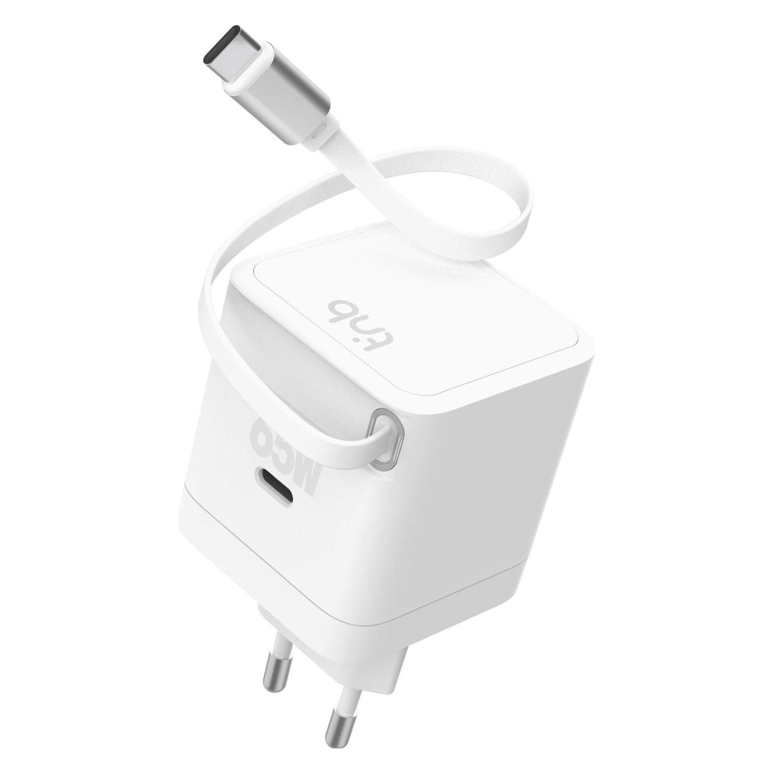T'nB Chargeur Secteur Gan 1x USB-C 65w Avec Câble (Blanc) (65 W, 1 Port) (CHGAN65RTC)