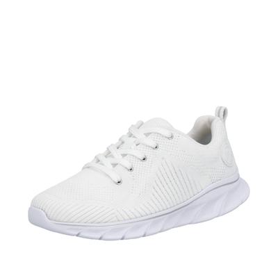 Sneaker RIEKER, Damen, Gr. 37, weiß, Textil, Schuhe Sneaker, mit leichter Laufsohle, Freizeitschuh, Halbschuh, Schnürschuh