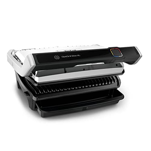 Tefal OptiGrill Elite XL Slimme contactgrill met grillassistent - Zwart - RVS