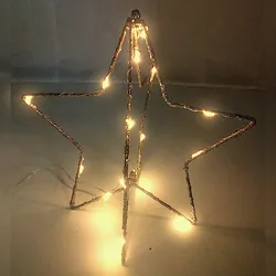 LED-Weihnachtsstern 25cm gold glitzernd Adventsstern Leuchtstern Drahtstern Deko Stern