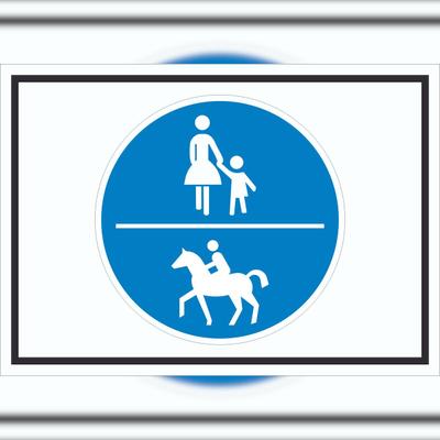 HB-Druck Schild Geh- und Reitweg Symbol A5 (148x210mm)