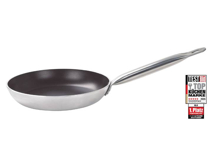 Bratpfanne ELO Bistro Line , silber, B:28,5cm H:5cm L:55cm Ø:28cm, Pfannen, Bratpfanne, langer, handlicher Edelstahl Profi Griff, Induktion