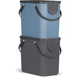 Rotho Albula, Abfalleimer, Blau, Grau