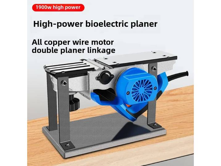 Raboteuse électrique 220V, outil de travail du bois avec moteur inversé puissant, raboteuse à bois compacte portative pour usage domestique