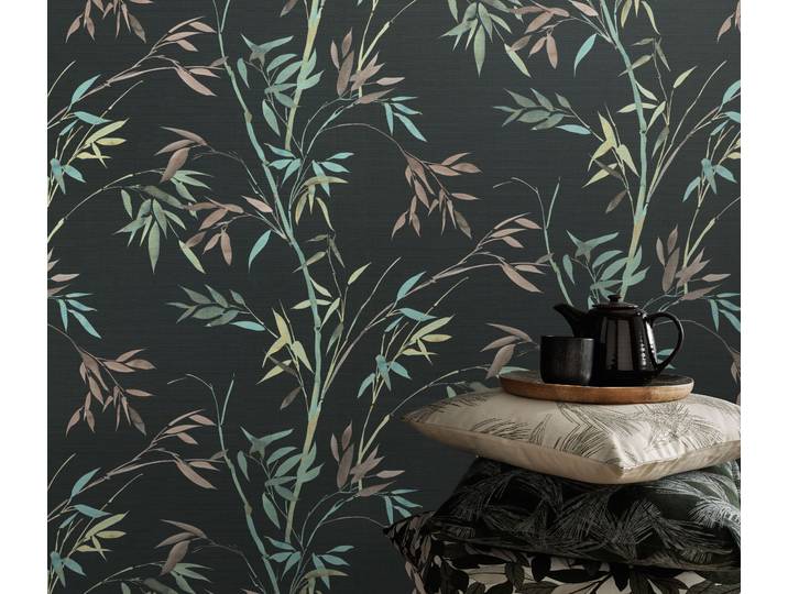 Vliestapete ERISMANN Vliestapete Bamboorelle , schwarz, B:0,53m H:0,09m L:10,05m, Vlies, Tapeten, Vliestapete, Phthalate frei