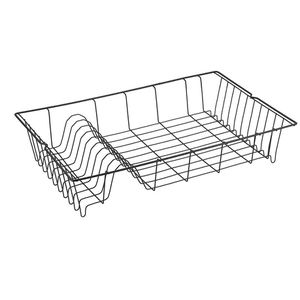 Metaltex Abtropfgestell Brema LAVA Spülkorb, Geschirr & Besteck, Metall, 48x10x30cm, schwarz