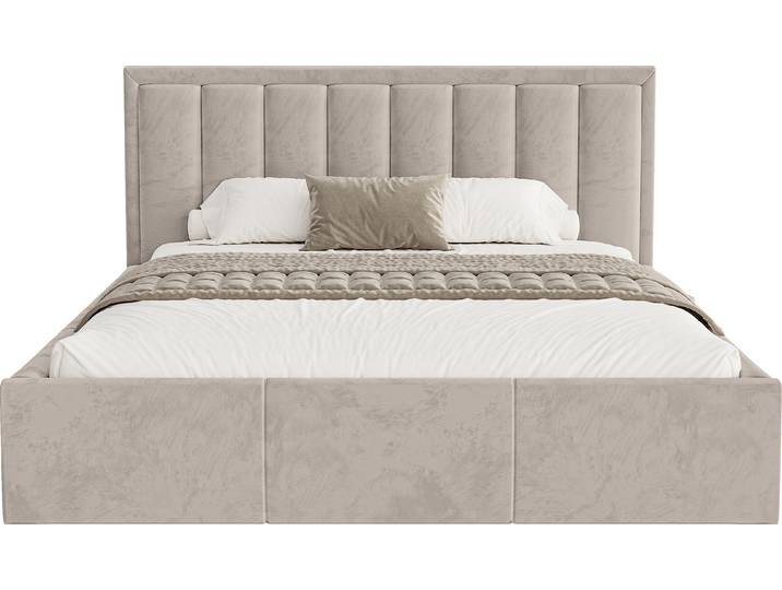 FEDVE Polsterbett Sitia aus Velvet 140x200 cm, Taupe