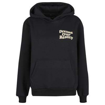 Kapuzensweatshirt MISS TEE "Miss Tee Dreams Over Reality Ladies Fluffy Hoody", Damen, Gr. XL, schwarz, 70% Baumwolle, 30% Polyester, bedruckt, Rundhals, Sweatshirts